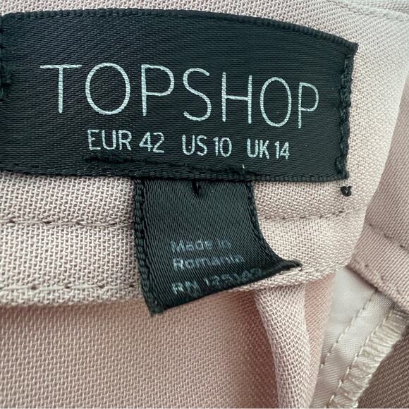 Top Shop | Mauve Pink Ruffle Peplum High Waisted Shorts 10 - Picture 4 of 5